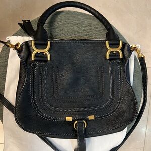Chloe Marcie Small Satchel Bag Black. Like new!